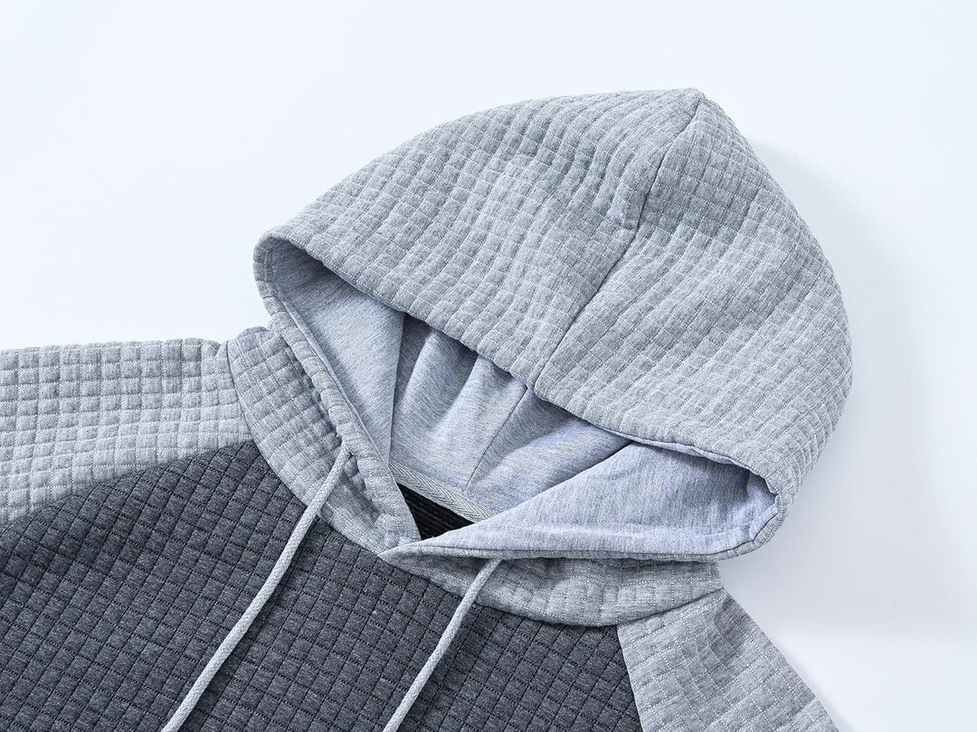 YuKaiChen Herren Kapuzenpullover Casual Langarm Karierten Kordelzug Jacquard Hooded Sweat mit Fleece