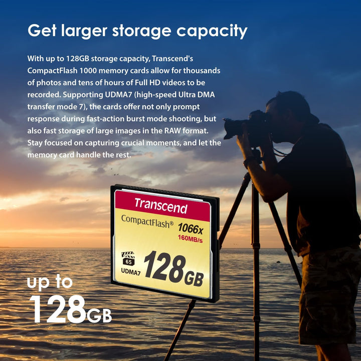 Transcend 128GB CompactFlash 1000 Speicherkarte TS128GCF1000 128GB CF1066X