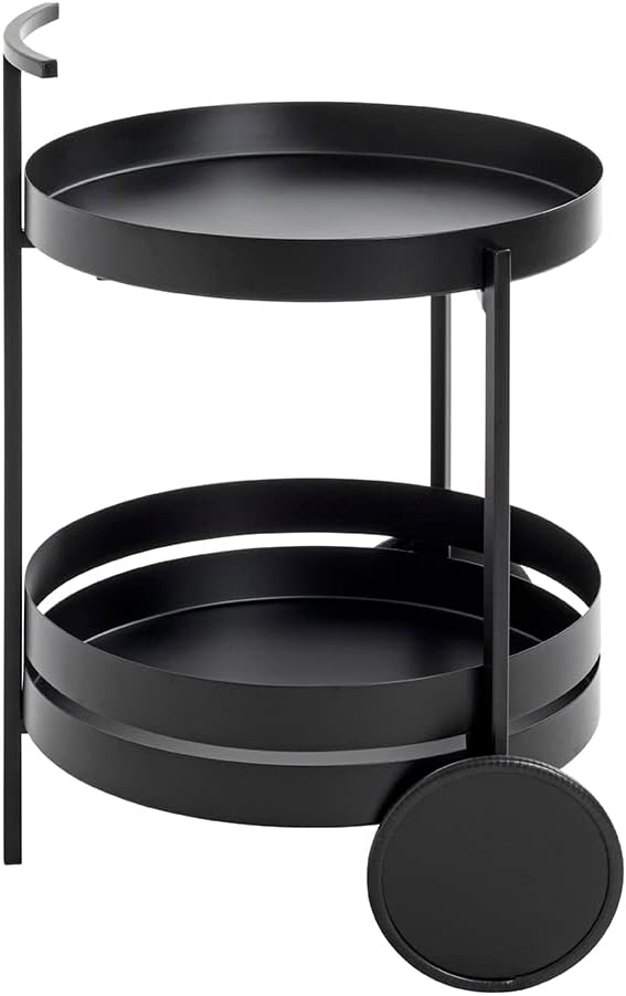 HAKU Möbel Servierwagen, Metall, schwarz, Ø 42 x H 62 cm Schwarz Ø 42 x H 62, Schwarz Ø 42 x H 62