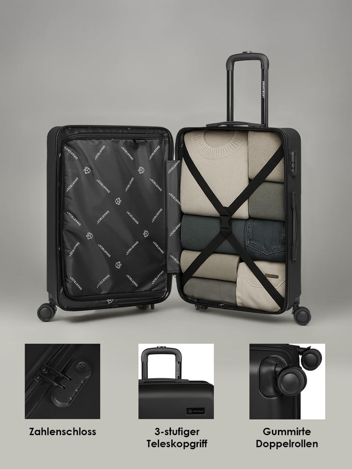 Smartbox Hartschalen Check-in Koffer für Damen & Herren | Mittelgrosser M Trolley 43 x 27 x 66 cm au