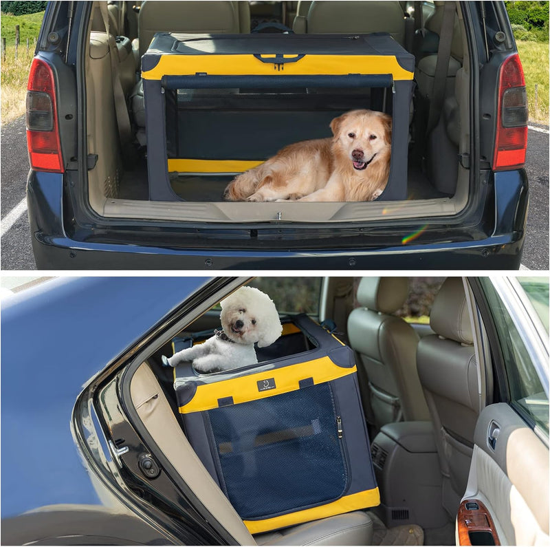 A 4 Pet Hundebox Faltbar für Auto Hunde Hundetransportbox Faltbar Hunde Reisebox Hundebox Kofferraum