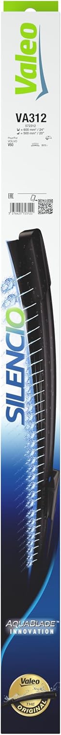 Valeo Silencio VA312 Wischerblatt 572312 Vorderansicht: 600mm / 500mm Menge Set 2 Einheiten Fahrerse