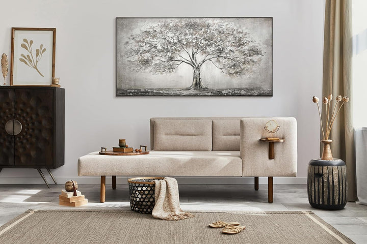 YS-Art Acryl Gemälde auf Leinwand handgemalt Lebensbaum Abstrakte Kunst Bilder Wohnzimmer Wandbilder