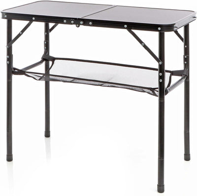 Toboli Campingtisch Schwarz 80x40cm höhenverstellbar auf 31/45/56/70 cm Aluminium Klapptisch Falttis