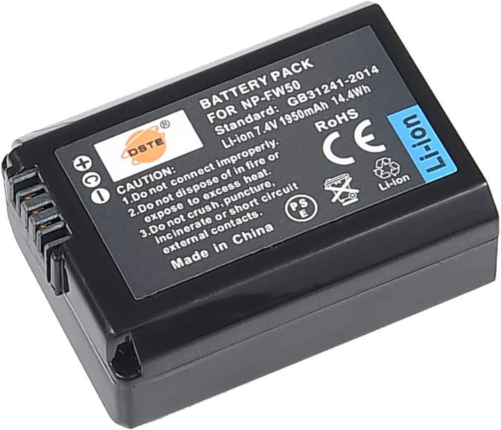 DSTE 2-Stücke Batterie Akku und 2-Kanäle Dual USB Quick Ladegerät Kit für Sony NP-FW50 DSC-RX10M3 DS