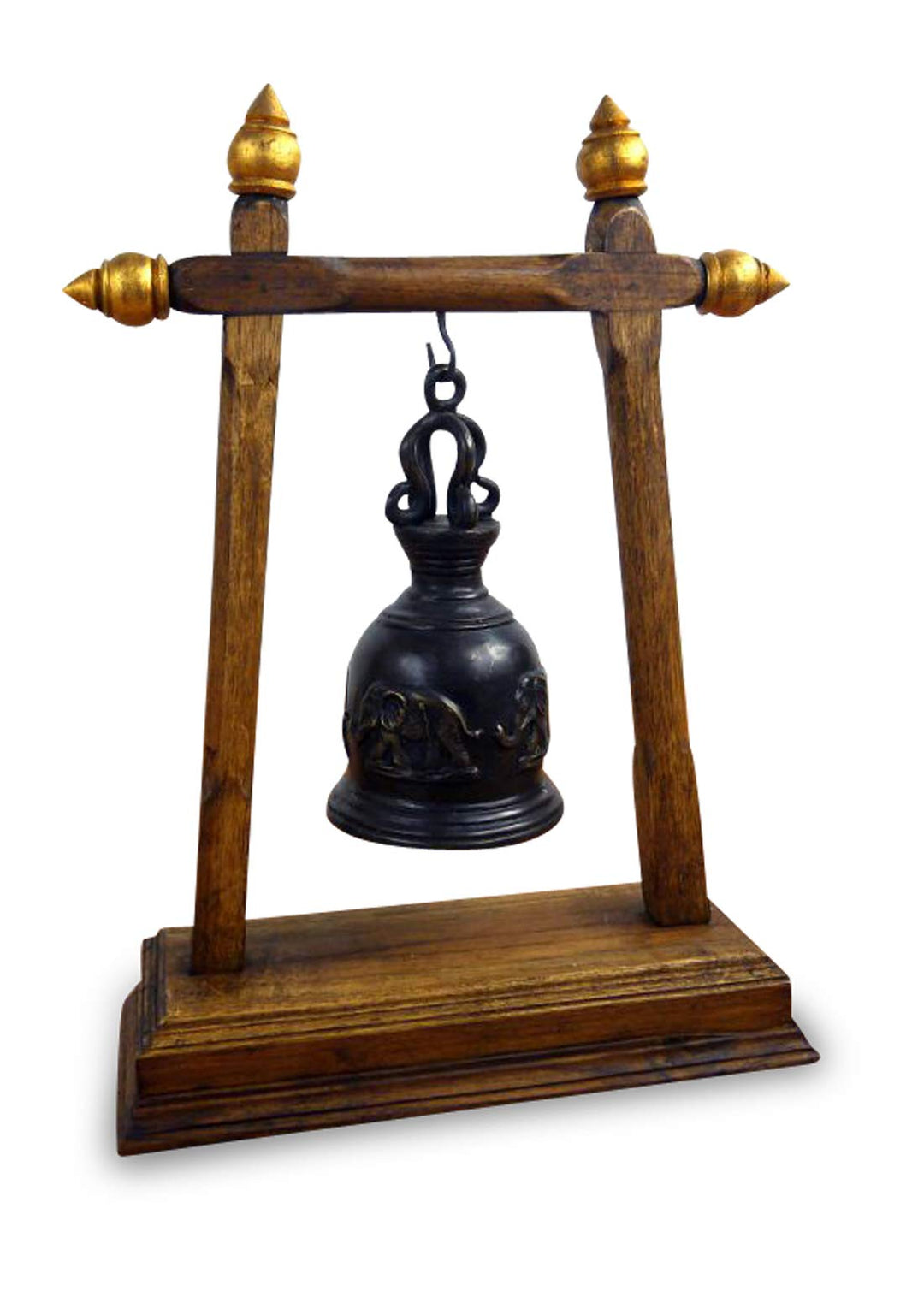 livasia Asiatische Glocke Tischglocke Metallglocke, thailändische Tischglocke aus Holz