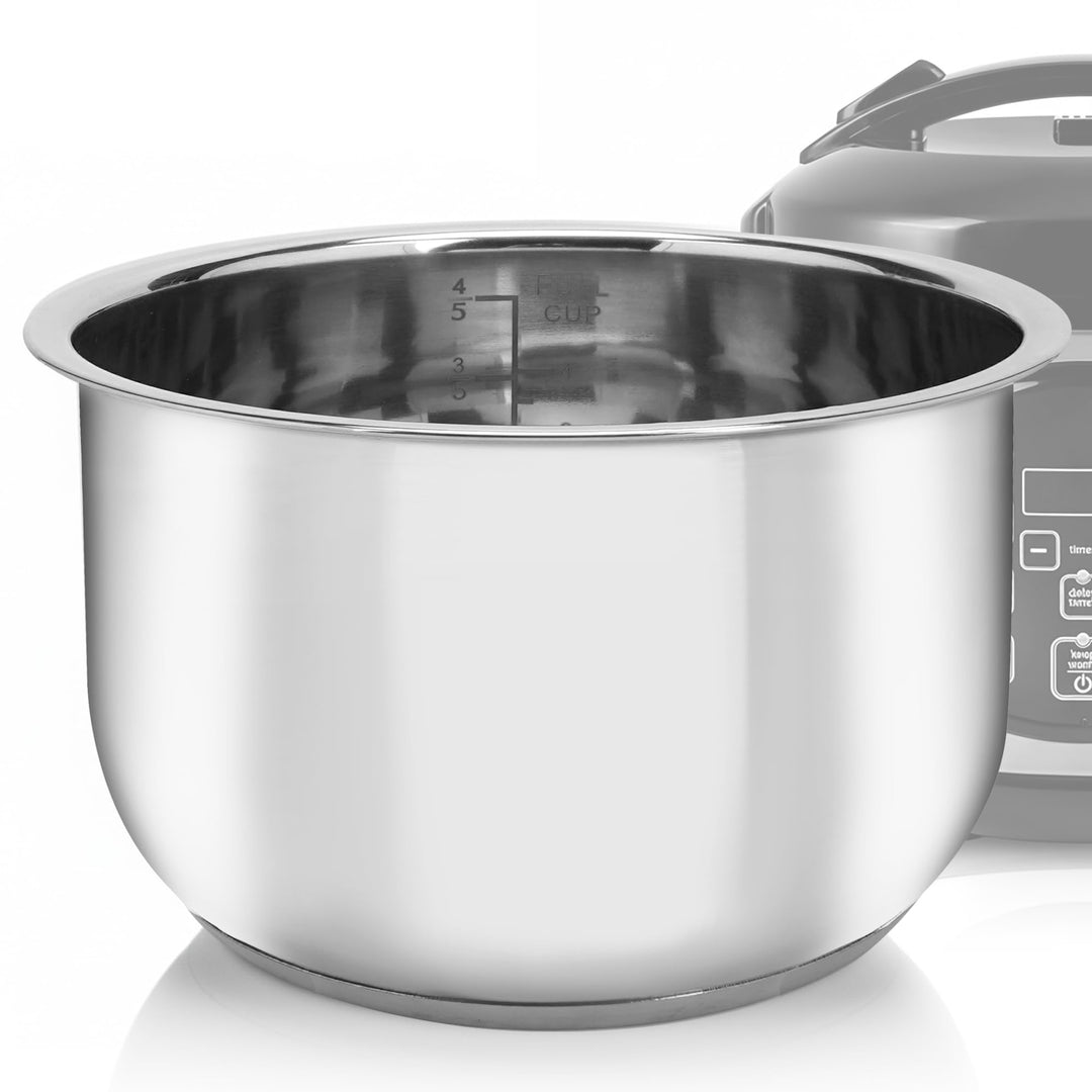 Linkidea Reiskocher Innentopf Ersatz, 304 Edelstahl Schnellkochtopf Topf, Multi-Cooker Ersatz Innens