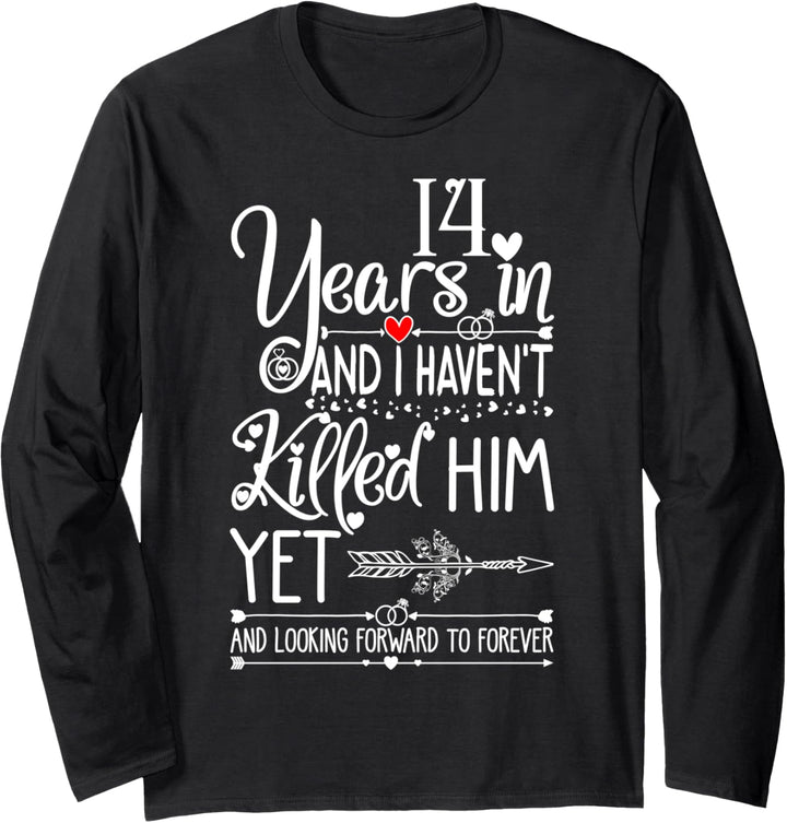 14th Wedding Anniversary for Her & Wife 14 Years of Marriage Langarmshirt