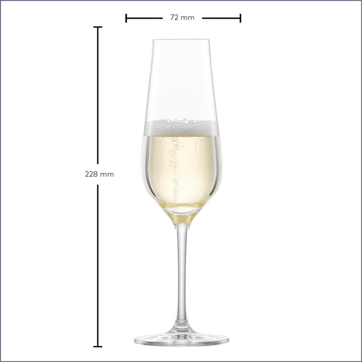 SCHOTT ZWIESEL Sektkelch Fine (6er-Set), stilvolle Champagner Gläser mit Moussierpunkt, spülmaschine