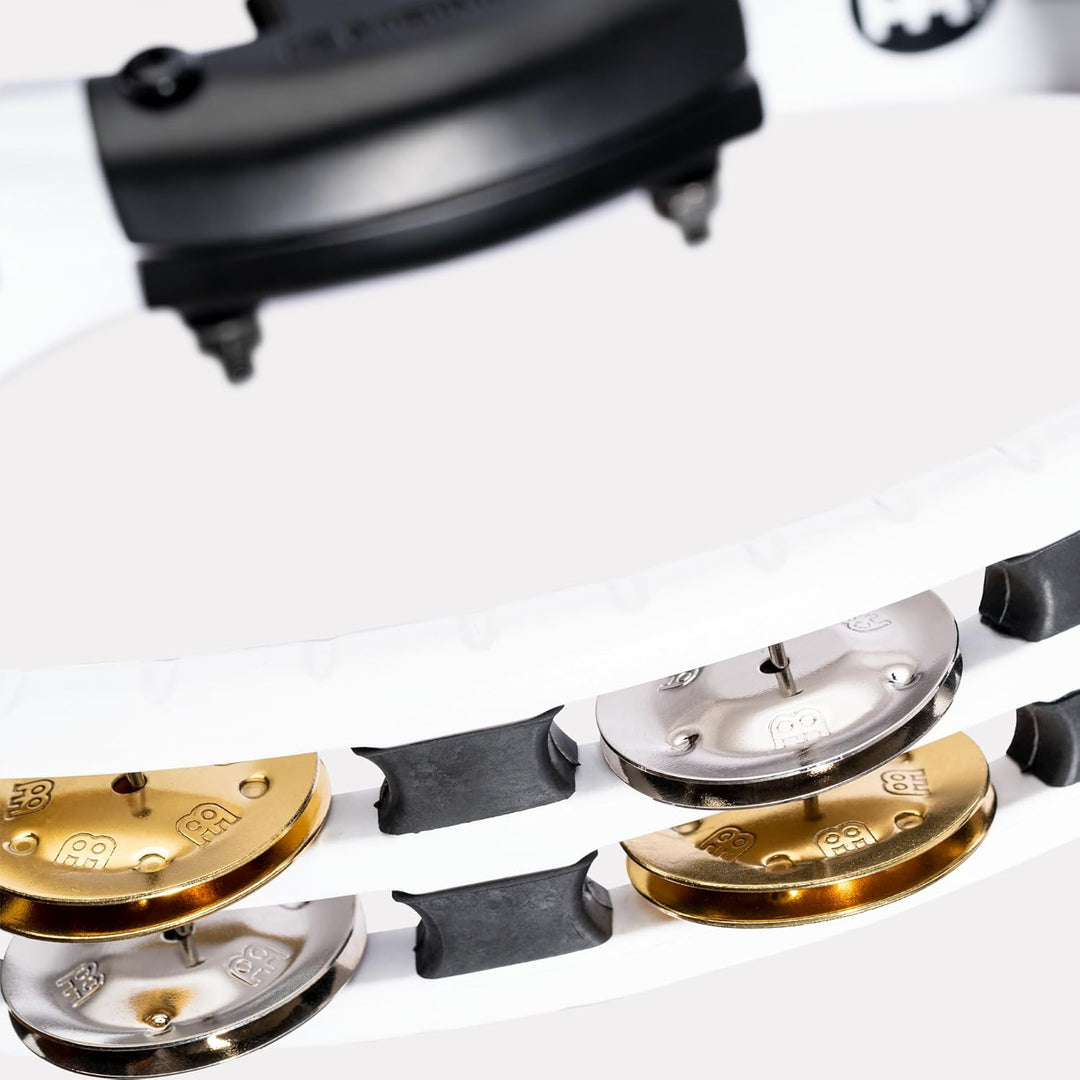 Meinl Percussion TMT2M-WH Recording-Combo Tambourine (ABS-Plastik) mit Messing- und Stahlschellen (2