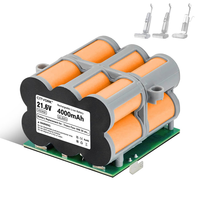CITYORK 21.6 V 4000mAh Ersatz Akku kompatibel mit Tineco Floor ONE S5/S5 PRO 2/Floor ONE S5 Smart/S5