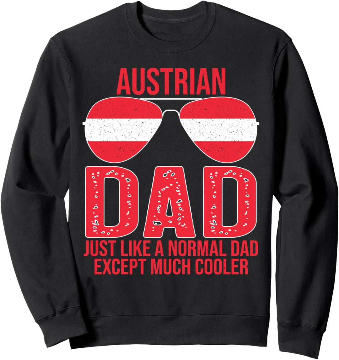 Vintage Austrian Dad Austria Flag Sunglasses Father's Day Sweatshirt