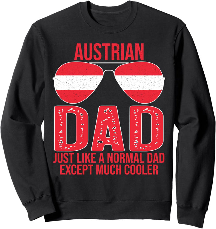 Vintage Austrian Dad Austria Flag Sunglasses Father's Day Sweatshirt