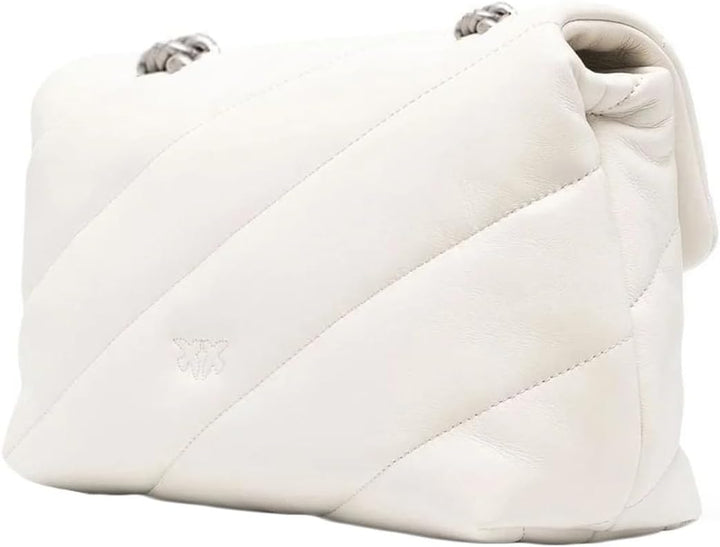 Pinko Damen Love Classic Puff Cl Sheep Nap Handtasche Z14o_bianco Seta-old Silver, Z14o_bianco Seta-