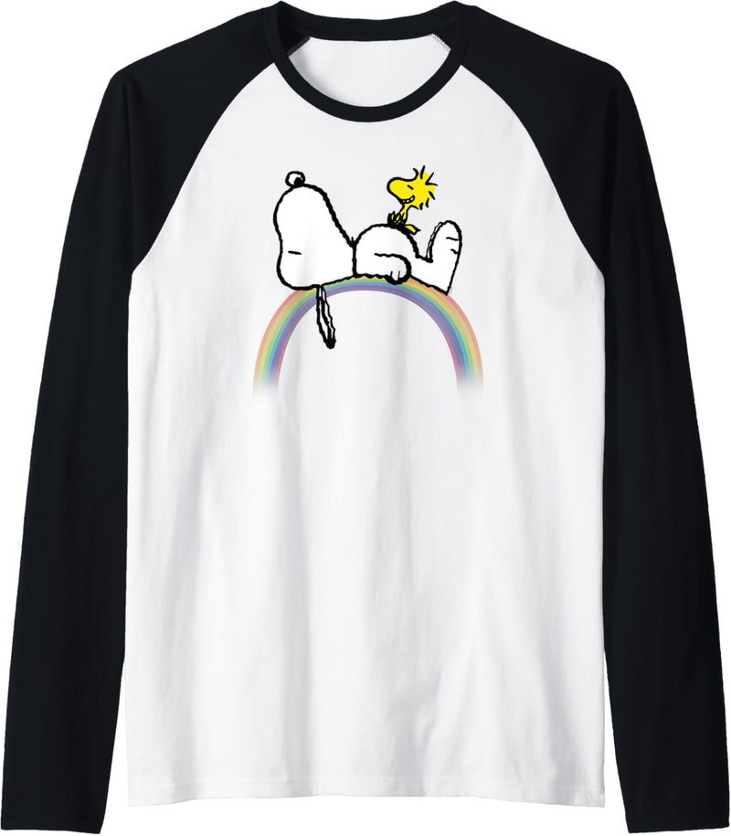 Erdnüsse Snoopy Woodstock Regenbogen Raglan