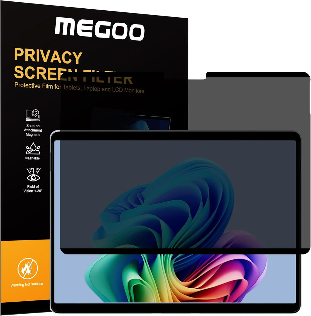 MEGOO Privacy Displayschutzfolie für Surface Laptop 6/5/4/3/2/1 13,5 Zoll, Anti-Spy, Anti-Glare, Bla