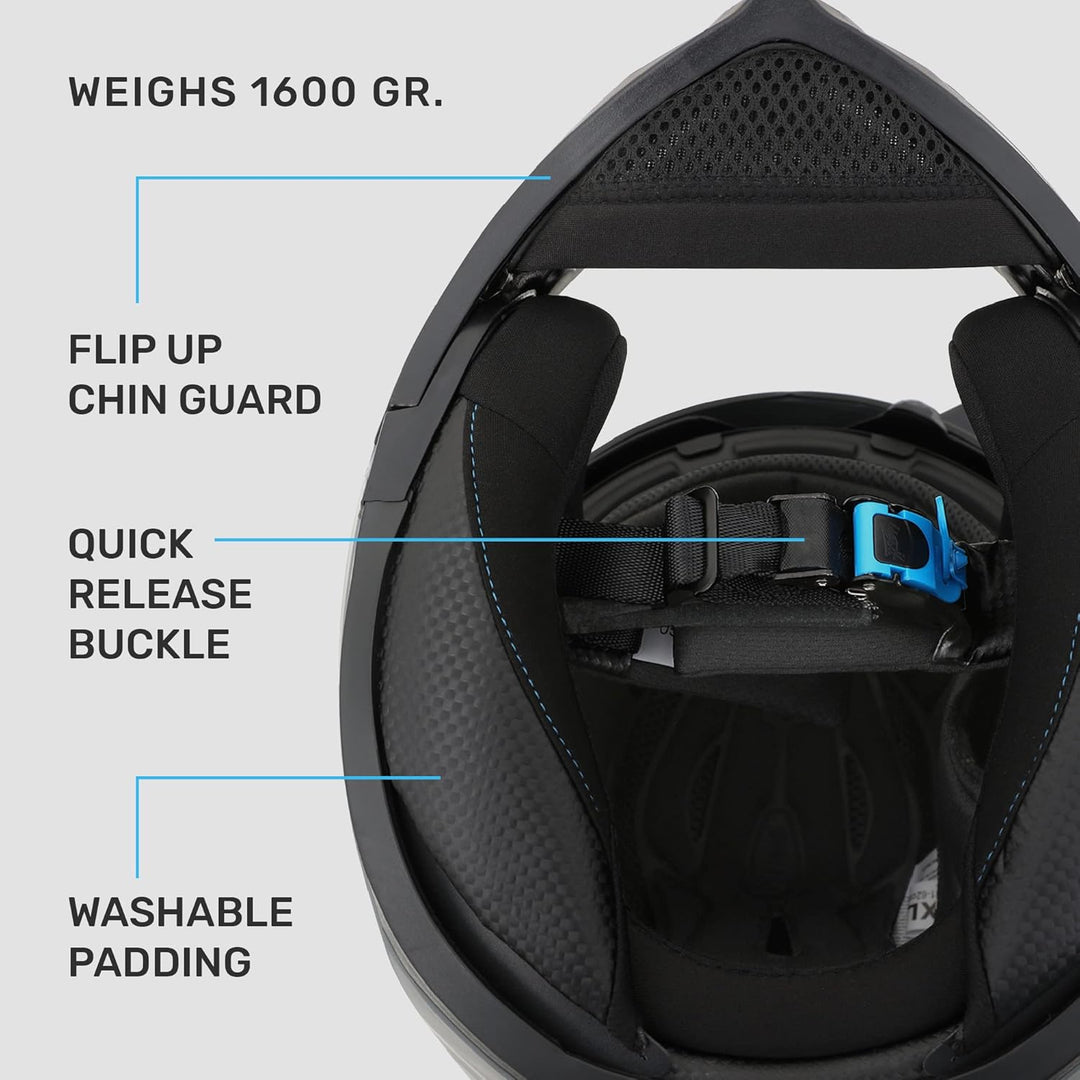 Westt Motorradhelm Herren Damen Integralhelm Klapphelm Flip-up Motorrad Jethelm Chopper Mofa Moped R