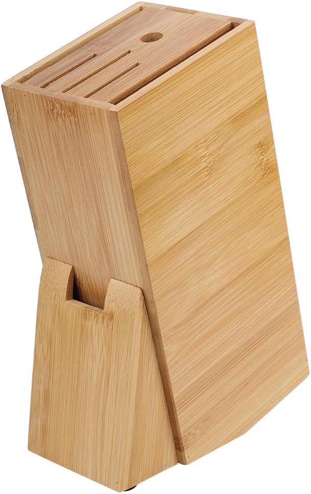 Messerblock mit 6 Fächern ohne Messer,Universal-Messerblock, Metzgerblock-Messerhalter und Organizer