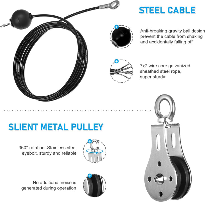 Kabelzug Fitness Kabel Latzug Fitness Bizeps Rücken Trainingsgerät DIY Kabelzug Pulley System Latzug