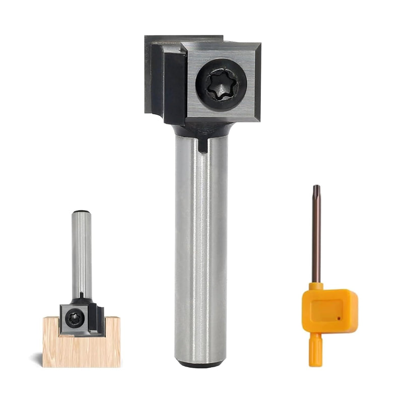 AKYLIN Planfräser 8mm schaft，2 Flöten Planfräser holz für Oberfräse，4-seitigen Austauschbare Hartmet