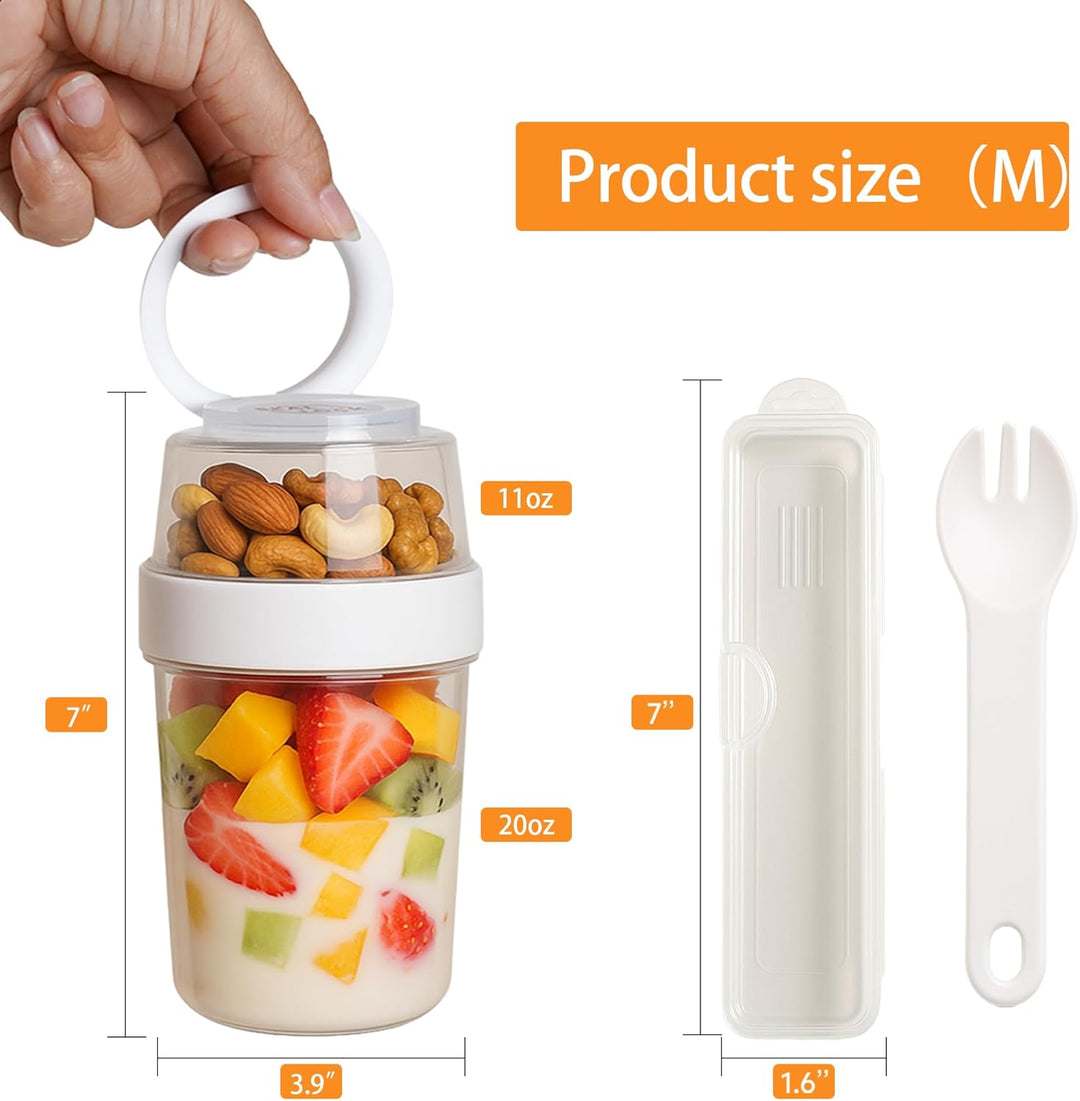 Joghurtbecher to go & Müslibecher to go - Ohne BPA, mit beiliegendem Löffel - Kompatibel mit Mepal,