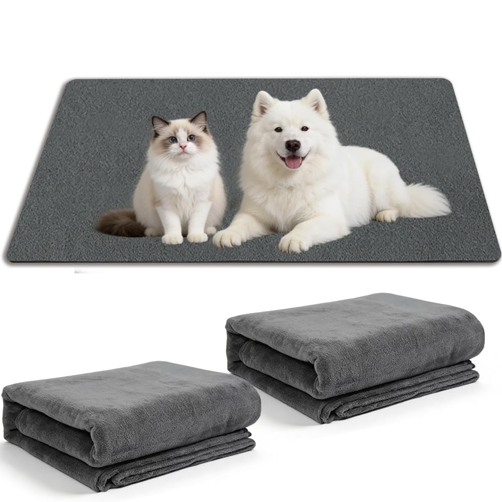 2er Set PIPI Matten für Hunde, Inkontinenzunterlage Waschbar 100x70 cm, Wasserdicht Welpen Unterlage