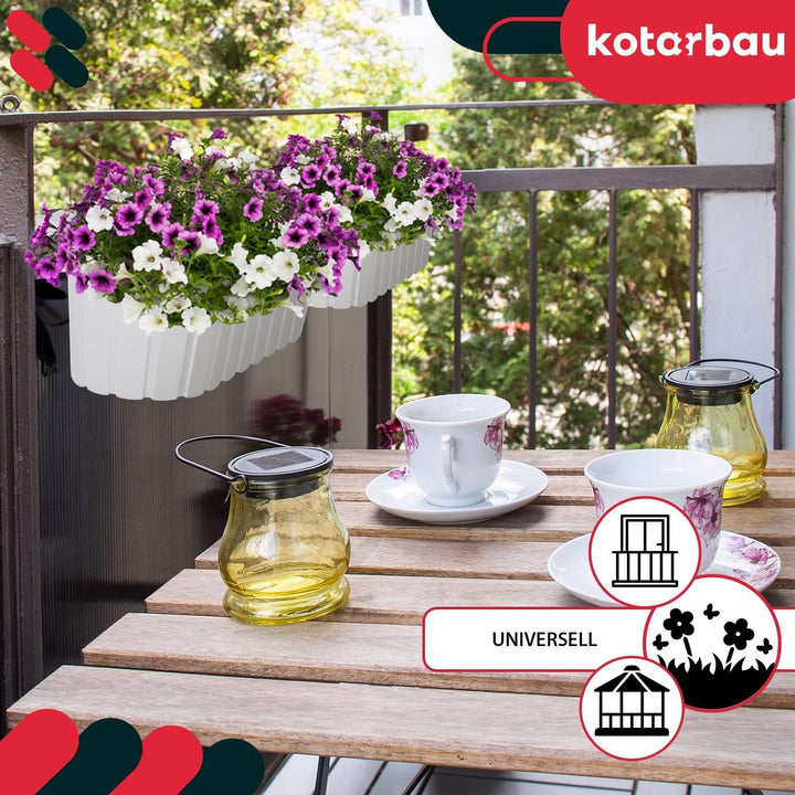 KOTARBAU® 6er Set Blumenkasten für Balkon - 40 x 15 x 15 cm - Blumenkasten für Balkongeländer - Balk