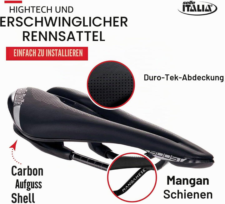 Selle Italia Unisex – Erwachsene Sp01 Boost Tm Superflow Sattel S Schwarz, S Schwarz