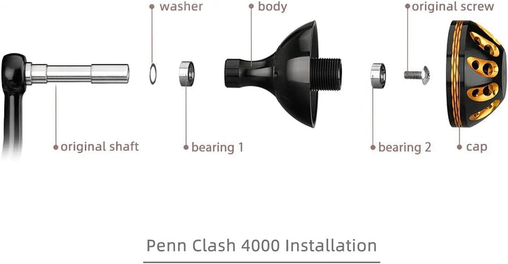 GOMEXUS 35/38/41mm Aluminium Knauf Angelrolle Passend für Shimano Stella FI Sustain FI Daiwa Certate