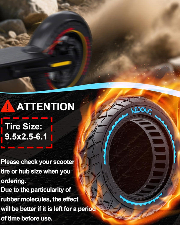 2PCS E Scooter Reifen 9.5x2.5-6.1 Tubeless, Werten Sie Ihr Scooter auf mit Reifen 9.5x2.5, Vollgummi