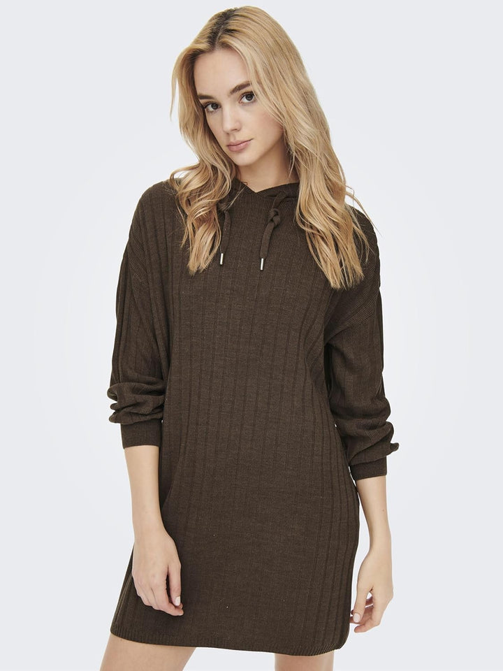 ONLY Female Strickkleid ONLTESSA Langes Kleid S Chestnut/Detail:w. Melange, S Chestnut/Detail:w. Mel