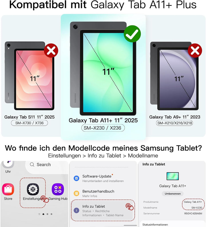 BRAECN für Galaxy Tab A11+ Hülle - Samsung Tablet A11 Plus 11" 2025 Bunt | Stossfeste Schutzhülle mi