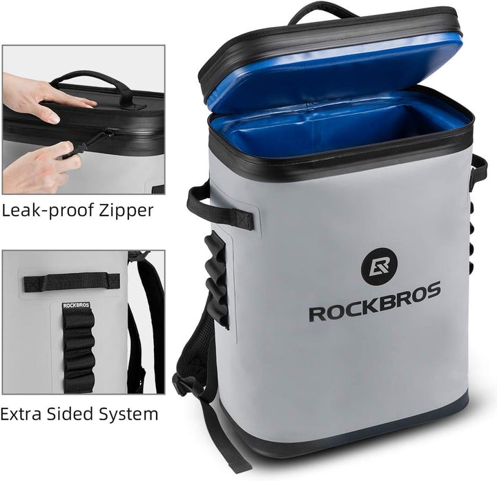 ROCKBROS Kühltasche Wasserdicht Kühler 17L Picknicktasche Isolierte Kühlbox Lunchtasche für Outdoor,