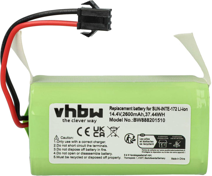 vhbw Akku kompatibel mit Bagotte BG600, BG700 Saugroboter (2600 mAh, 14,8 V, Li-Ion)