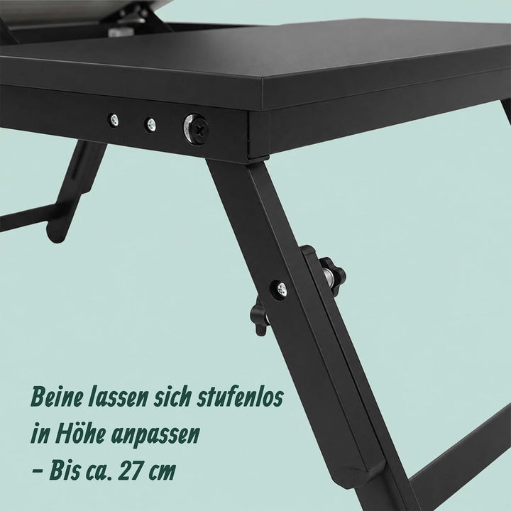 Relaxdays Laptoptisch für Bett &amp; Couch, schwarz Schwarz-schwarz, Schwarz-schwarz