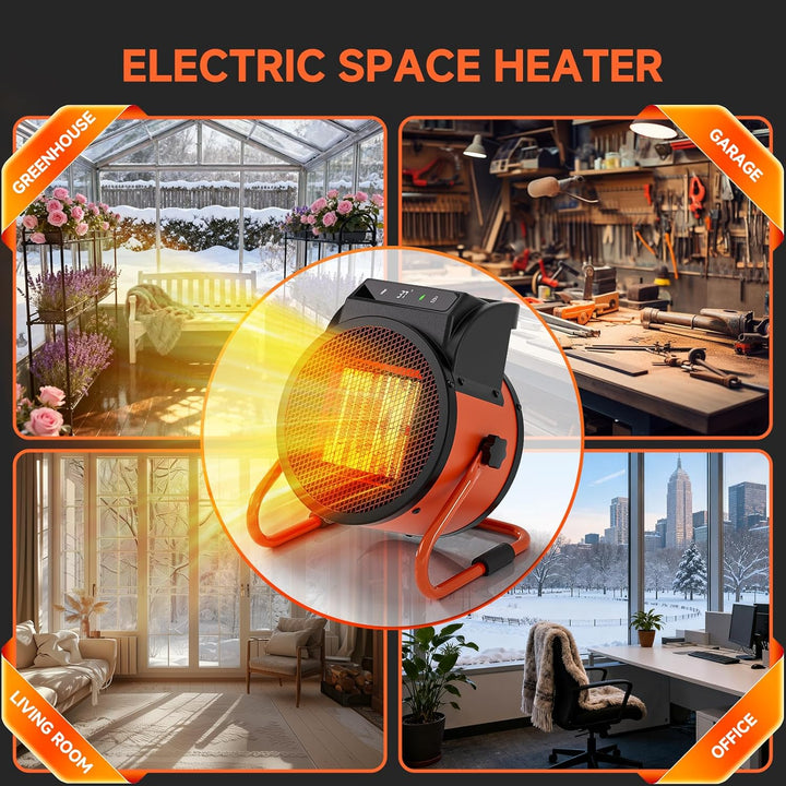 Keramik Heizlüfter mit Fernbedienung, 2000W Elektroheizer mit digitalem Thermostat 24h Timer, 3Heizs
