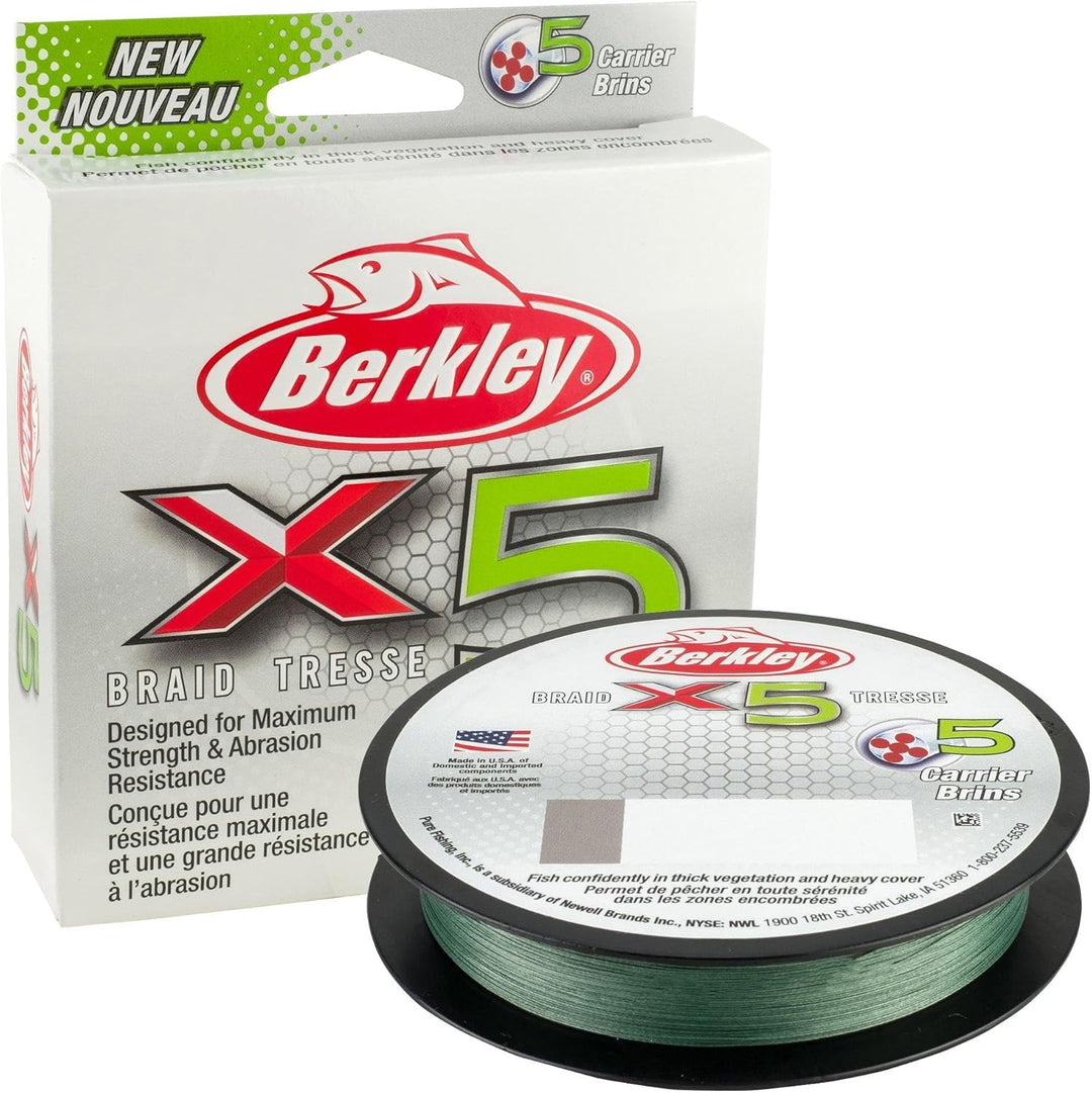 Berkley X5 geflochtene Angelschnur – Starke 5-fache geflochtene Schnur zum Salz- und Süsswasserangel