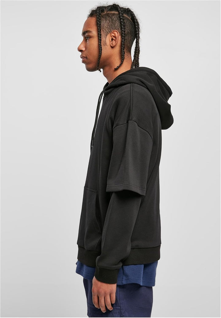 Urban Classics Herren Oversized Doublesleeve Hoody M Schwarz, M Schwarz
