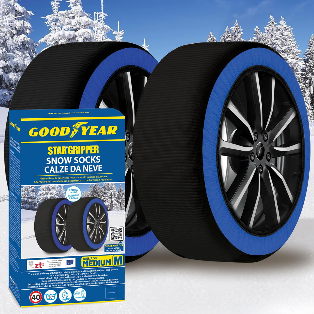 Goodyear Star Gripper Schneeketten zugelassen Italien EN 16662-1:2020 Zwei Schneeketten aus Stoff fü