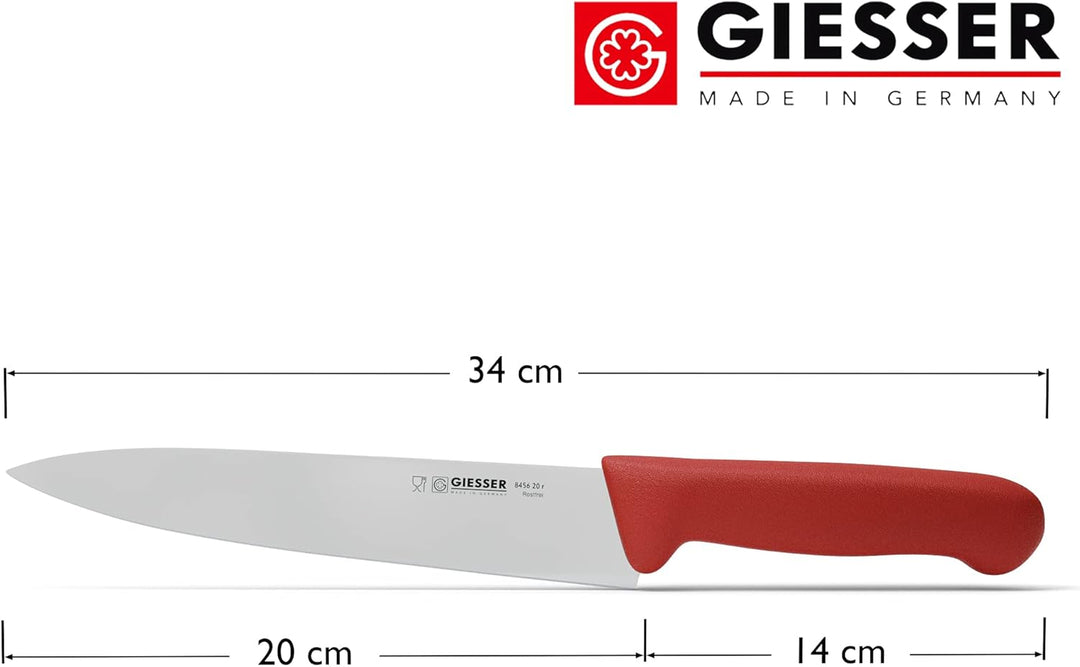 Giesser seit 1776 - Made in Germany - Tranchiermesser rot, Basic Red, Klinge 20 cm, rutschfest, schm