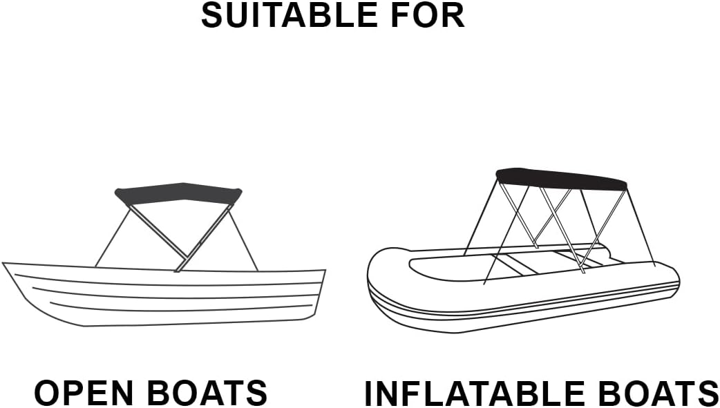 Oceansouth 2 Bow Bimini Top Bootsabdeckung mit integrierter Schutzhülle Breite 1.5M-1.7M Sand, Breit