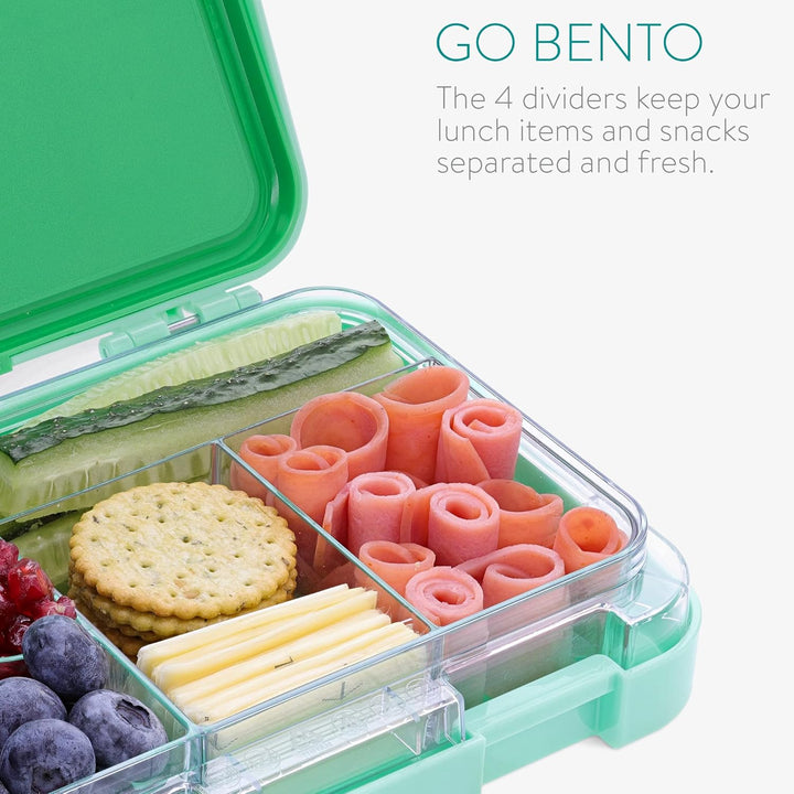Navaris Bento Box Lunch Box Brotdose Vesperbox - auslaufsicher mit variablen Fächern - herausnehmbar