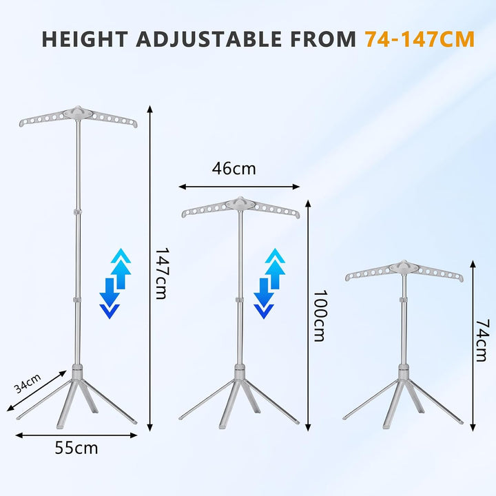Kleiderbügel für Dampfglätter, 360° Drehbarer Dampfglätter Klappbarer, 74-147 cm Höhenverstellbarer,