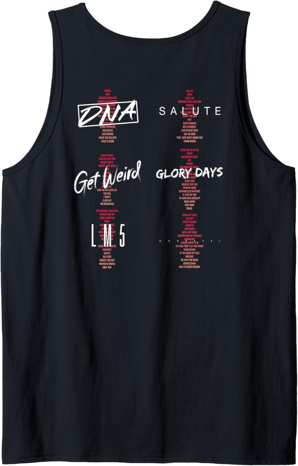 Little Mix – Ten Year Gradient Tracklist Front Back Print Tank Top