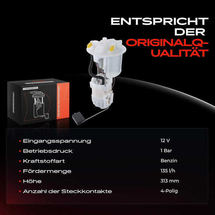 Frankberg Kraftstoffpumpe Benzinpumpe Kraftstoff-Fördereinheit Modul Satz ohne Drucksensor 4-Polig K