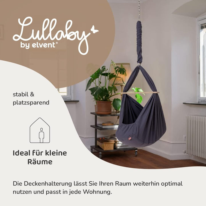 elvent® Lullaby Federwiege Set mit Matratze, Baumwolle, Made in Germany (Baby Hängewiege mit Deckenb