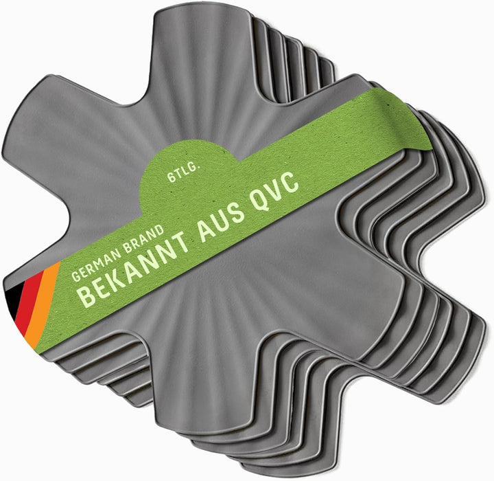 Coolinato - Pfannenschoner aus Silikon 6er Set 35 cm Grau - Universeller Topfuntersetzer, Pfannensch