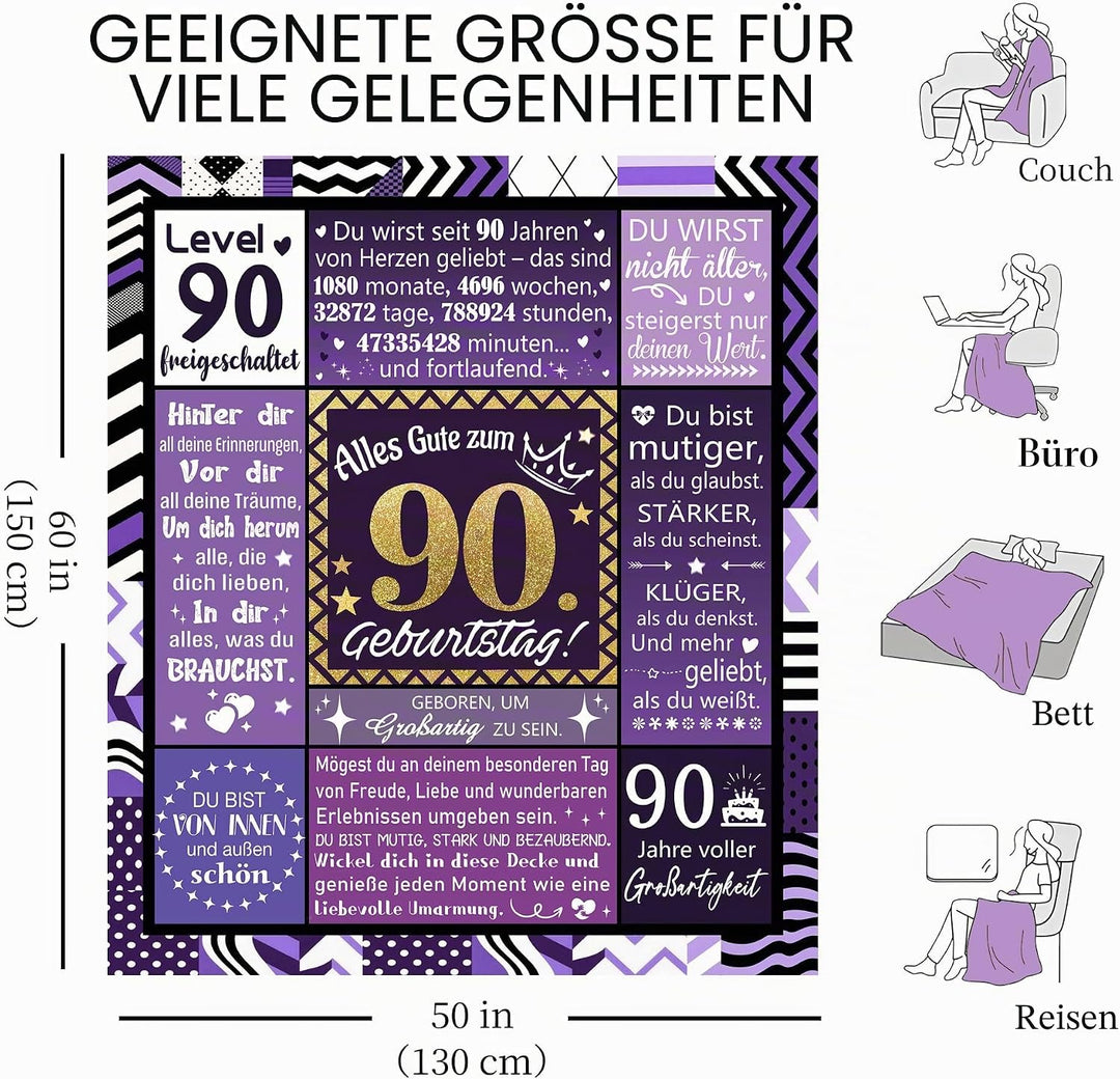 Geburtstagsgeschenk-Decke für Frau Mann Mama Papa Tochter Sohn Schwester Bruder Cousine Beste Freund