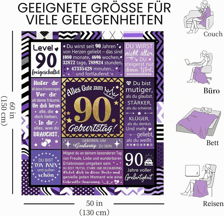 Geburtstagsgeschenk-Decke für Frau Mann Mama Papa Tochter Sohn Schwester Bruder Cousine Beste Freund
