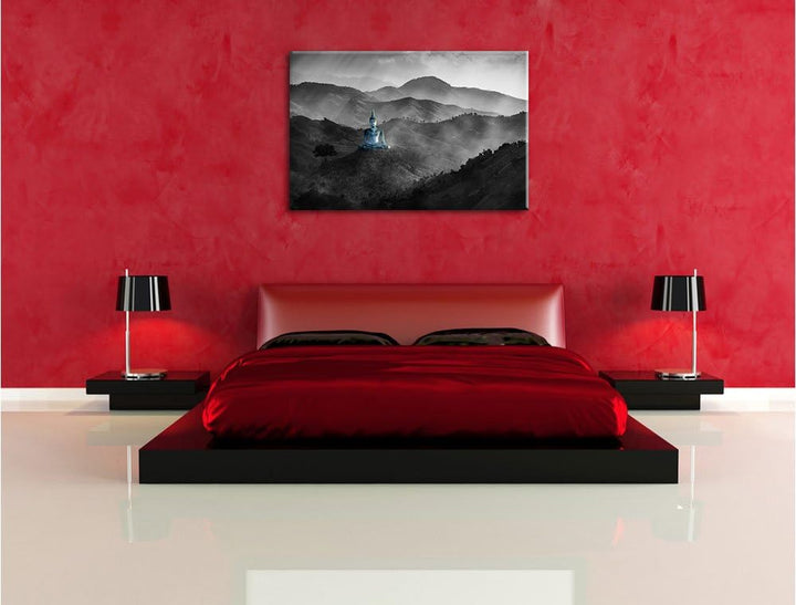 Pixxprint Buddha als Leinwandbild/Grösse: 100x70 cm/Wandbild/Kunstdruck/fertig bespannt, 100x70